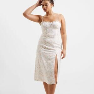 French Connection Camille Echo Floral Print Sleeveless Midi Dress White Size 6